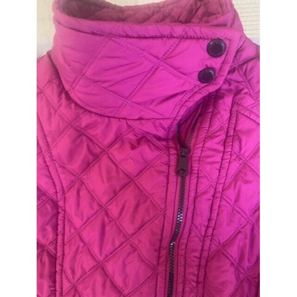 Andrew Marc New York pink Puffer Vest Size Medium Womens Berry Cottage Core - Picture 5 of 6
